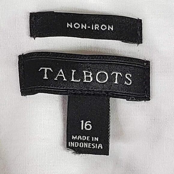 Talbots Button Up Shirt Womens Size 16 White Equestrian Collared No Iron XL - Picture 8 of 10